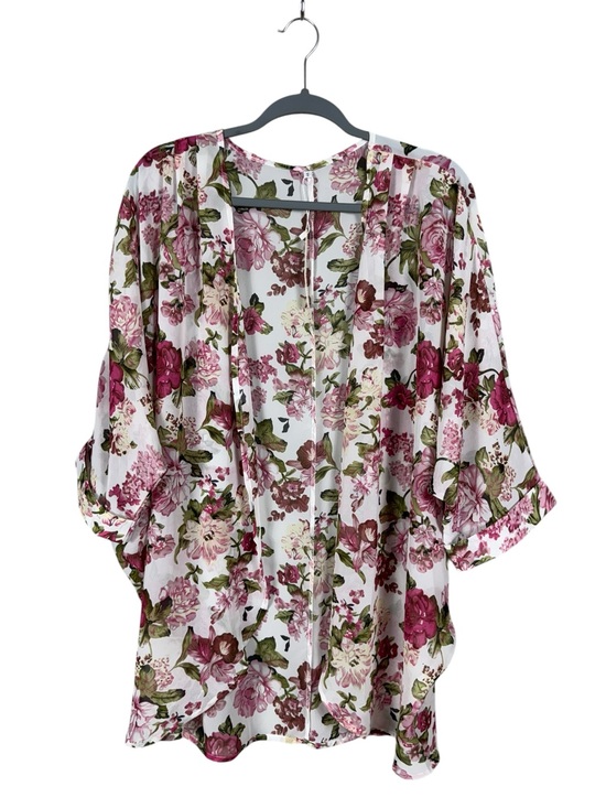 Tops - Womens Bohemian Floral Kimono Wrap Small Oversized Beach Coastal Resort New
